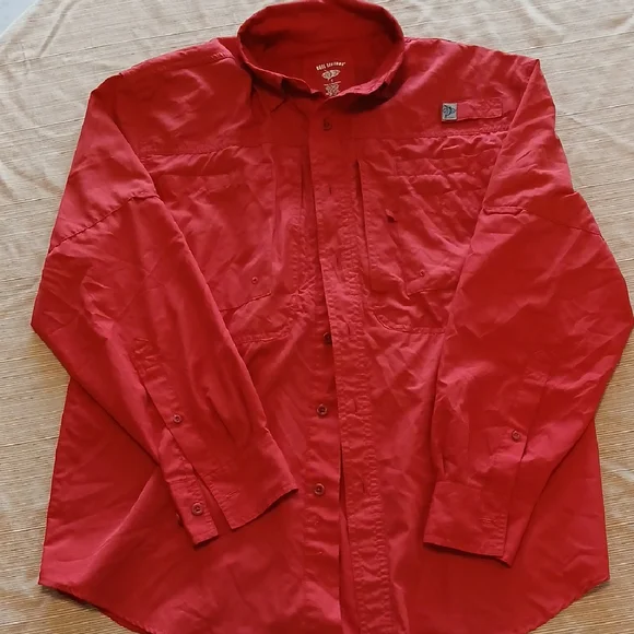 Reel Legends Long Sleeve Small Red Men's Shirt - Picture 1 of 6